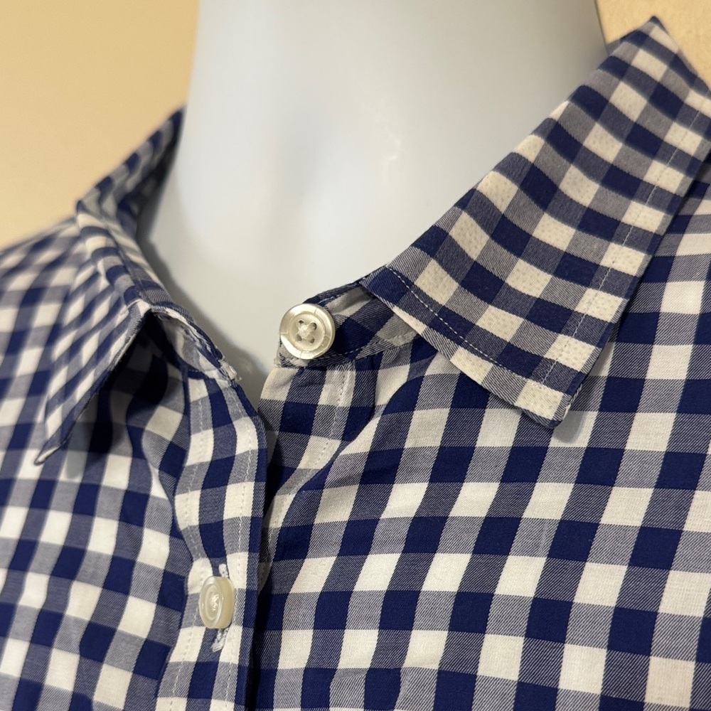 UNTUCKit Navy and White Gingham Shirt - Picture 5 of 10